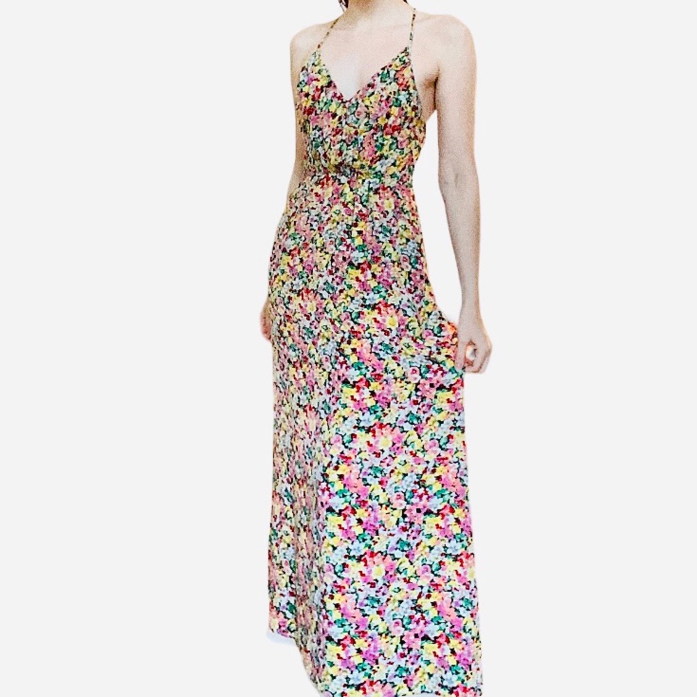 Yumi Kim Daydreamer 100% Silk Sleeveless Maxi Dress in Wildflower Ditsy Floral